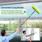 ITTAHO Window Squeegee, Squeegee for Window Cleaning, 2 in 1 Squeegee Window Cleaner with 58'' Long Handle,Window Washing Kit with Extension Pole for Shower, Windshield, Mirror, Gas Station, Glass