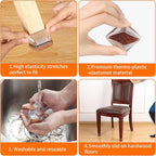 Ezprotekt Chair Leg Floor Protectors for Hardwood Floors, Felt Furniture Pads, Silicone Felt Furniture Leg Pads Caps Covers for Table Desk Sofa No Scratches and Reduce Noise (M Fit: 0.75" - 1")