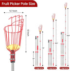 Fruit Picker Pole with Basket Segmented Fruit Picker Pole Tool for Apple Avocado Cherry Lemon Mango Orange Peach Picking(40-160")
