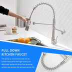 AIMADI Kitchen Faucet with Pull Down Sprayer,Commercial Stainless Steel Pull Down Sprayer Kitchen Faucet Single Hole Single Handle RV Laundry Outdoor Kitchen Sink Faucets