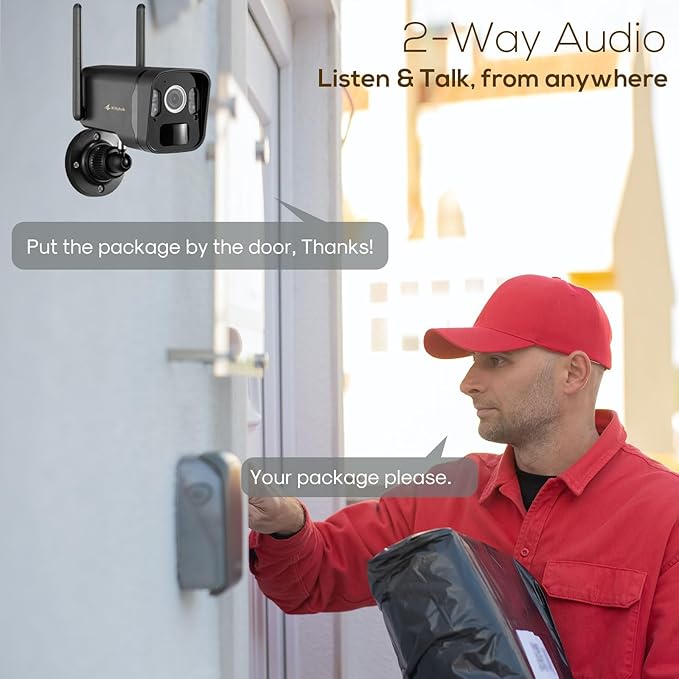 Kittyhok Wireless Solar Security Camera System | 4pcs Bullet Solar Camera, 2pcs PT Solar Security Camera Outdoor, Solar Power, Human Detection, Spotlight, 10CH NVR, Local Storage, No Monthly Fees