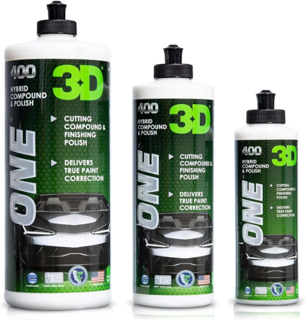 3D One Car Scratch & Swirl Remover Hybrid Rubbing Compound & Polish Buffing Compound for True Paint Correction 16oz Made in USA