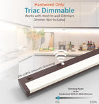 Under Cabinet Lighting Motion Sensor Hardwired, 32 Inch 16W Dimmable, 5 CCT 2700/3000/3500/4000/5000K, Eyes Care Design Linkable Under Counter Lights for Kitchen, Sink, ETL Listed, Bronze