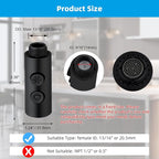 Hibbent Pull Out Sink Sprayer, 2 Function Kitchen Faucet Head, Bathroom Pull Down Spray Head with G1/2 or 13/16 Inch Male Connector, Matte Black