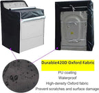 Ericlin Washer and Dryer Covers,Top Load Washing Machine Cover Laundry Dryer Protect Cover Dustproof Waterproof Zipper Design for Easy Use Fit for Most Front-loading Machine(W29D28H43in) (Black)