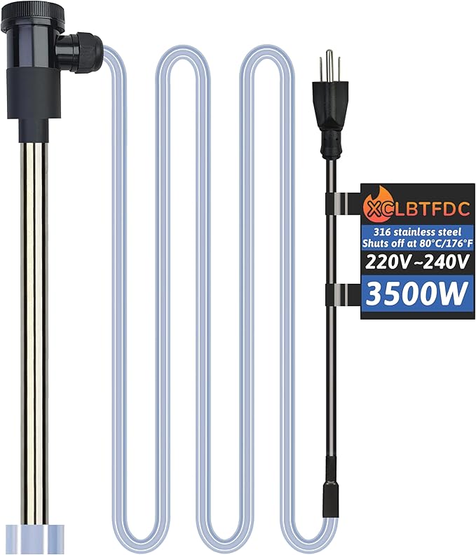 3500W 240V Immersion Water Heater Portable Electric Pool and Hot Tub Submersible Water Heater with Temp Control, WiFi Timer for Bathtub, Baptistry, Swimming pool, above ground pool and Sap