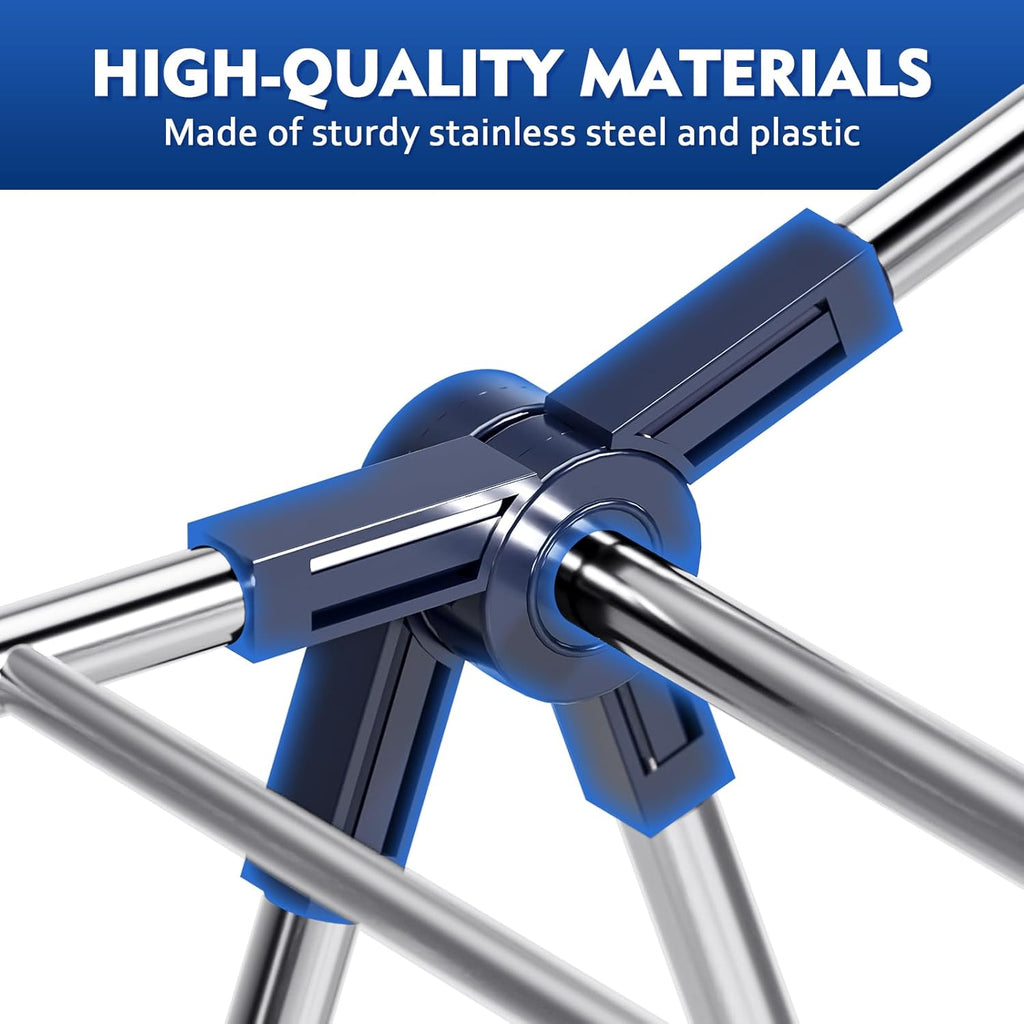 APEXCHASER Clothes Drying Rack, Drying Rack Clothing with Height-Adjustable, Foldable Gullwings Laundry Drying Rack, Indoor Outdoor Use, No Assembly