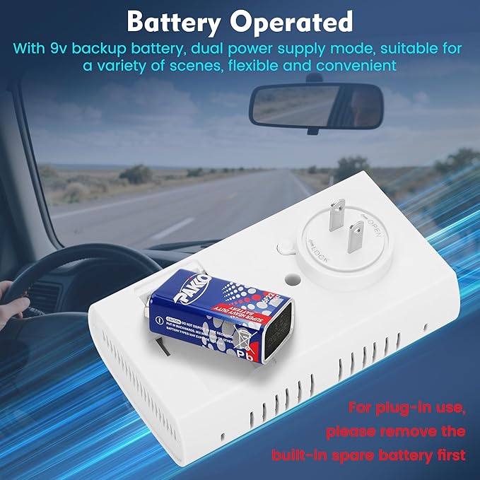 4 Packs Plug in Carbon Monoxide Detector, Gas and Carbon Monoxide Detector, Natural Gas Detectors for Home/Apartment/RV/Camping, with Battery Backup