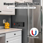 HHSOET Metal Magnetic Power Strip, 8 Outlet Mountable Socket, Wall Mount Heavy Duty Surge Protector, Catering for Your Every Need, Gaming Table Outlet with 3 FT Power Cord.(Black)