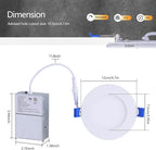 CycevSun 4 Inch LED Recessed Lights with Night Light - Canless Ultra Thin Wafer Downlight Pot Outdoor Exterior Soffit Lighting, Dimmable & 5 CCTSelectable, 9W, ETL & Energy Star, 2 Pack