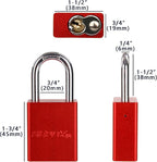 SEPOX® 12 Pcs Ultra-Durable Anti-Rust Outdoor Padlocks - Red Aluminum, 38mm (1-1/2") with Long Shackle & 24 Same Keys, Ideal for Gate, Storage, Locker, Fence & Lock-Out, High Security