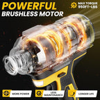 Cordless Impact Wrench 1/2 inch for DeWalt 20v Battery, Impact Wrench 950Ft-lbs High Torque Brushless Electric Impact Gun, Power Impact Driver with 3-Mode Speed, LED Work Light(no battery)