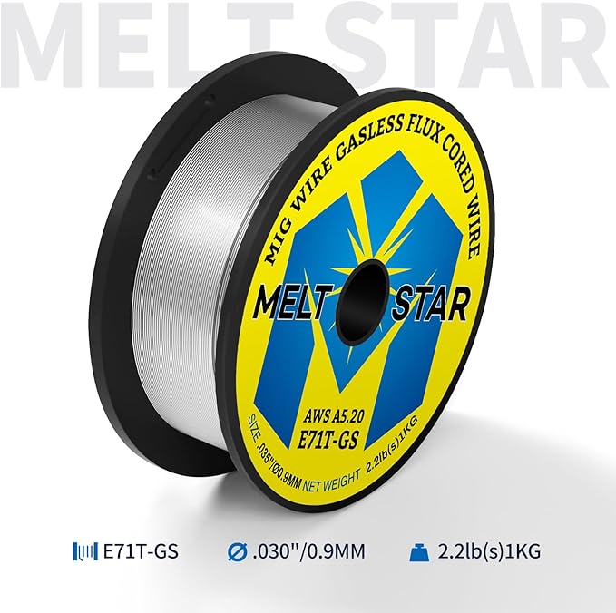 Flux Core Welding Wire, E71T-GS .035" 2-Pound Spool Gasless Mild Carbon Steel Mig Welding Wire - 1Pack