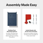 Adoorn Post Mount Mailboxes, 9.5 x 9.5 x 19.5 (HxWxD) Large, Galvanized Steel Modern Mailbox, for Daily Letters, Magazines and Packages, Weatherproof with Front Access Door - Aegean