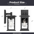 Outdoor Sconce Lights Black Aluminum Outside Light Fixtures for House Waterproof Outdoor Porch Light 2-Pack E26 Socket