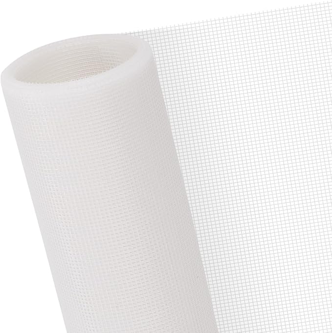 40"x118" Window Screen Mesh, Fiberglass Window Screen, Screen Door Mesh, Windows Screens and Screen Door Replacement, Patio Screen Mesh- White