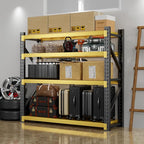 3000LBS Heavy Duty Storage Shelves,78''H Metal Garage Shelving, 4-Tier Adjustable Garage Organization Shelving Units, Industrial Shelving for Warehouse,Workshop- Black & Yellow