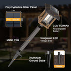 XMCOSY+ Solar Pathway Lights Outdoor Waterproof IP65 - Dual-Tone 25 LM LED Solar Garden Lights for Yard, Glass Outdoor Lighting for Garden Patio Yard Landscape Walkway Driveway Lawn Decor (Warm White)