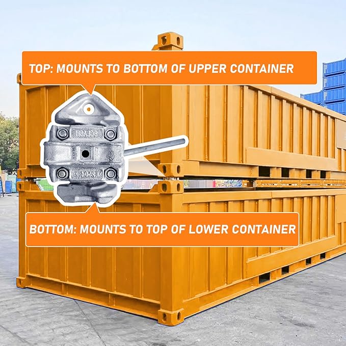 4 pcs Galvanized Heavy Duty Manual Twist Lock for Sea Rail Shipping Container - Casting Steel No Lever Required for Standard Container