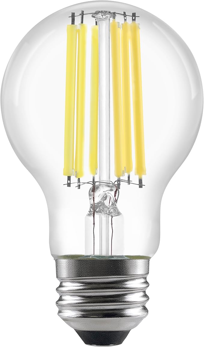 Sylvania LED TruWave Natural Series A19 Light Bulb, 100W Equivalent, Efficient 15W, 1600 Lumens, Medium Base, Dimmable, Clear, 3500K, Bright White - 4 Pack (42274)