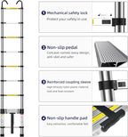 Molong 10.5ft telescoping Ladder Multi-Purpose Collapsible Ladder with Hook, Aluminum Extension Ladders for Home, Folding Telescoping Ladder for RV, Attic, Daily Use at Home, 330 lbs