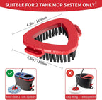 Spin Mop Replace Head Base Scrub Brush Head Replacement for O Ceda RinseClean 2 Tank System (2 Pack)