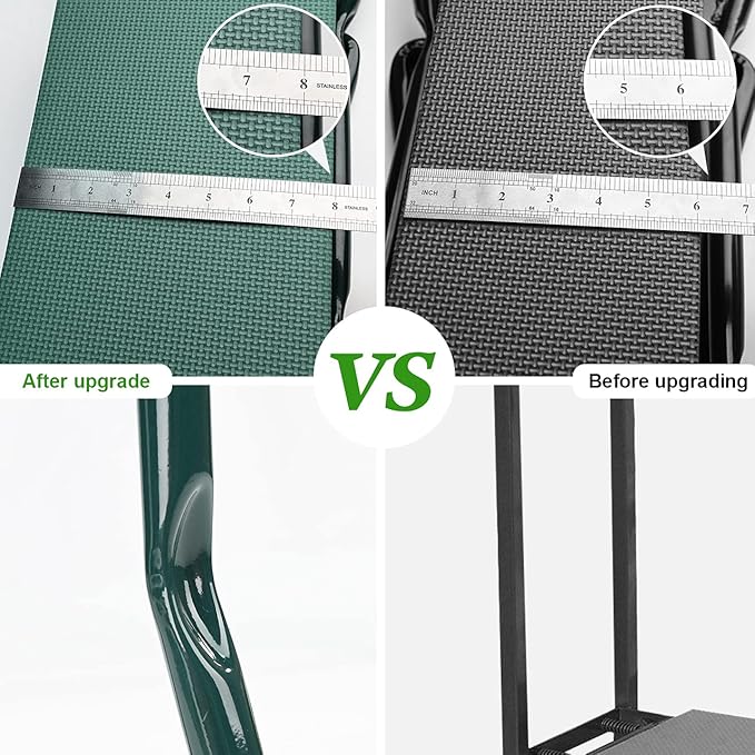 KVR Upgraded Garden Kneeler and Seat with Thicken & Widen Soft Kneeling Pad,Heavy Duty Foldable Gardener Stool with 2 Tool Pouches,Gardening Gifts for Women Mom Men Seniors¡­…