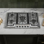 Empava 30 Inch Built-in Gas Cooktop with 5 Sealed SABAF Burners, Stainless Steel Surface LPG/NG Convertible, Flame Failure Protection, Dishwasher Safe Grates, 30in