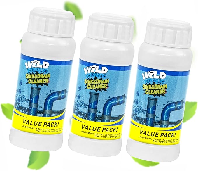 Drain Cleaner Powder, Powerful Pipeline Dredging Agent, Kitchen Unblocker, Sink and Drain Cleaner Powder for Kitchen Toilet（3Pcs）