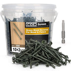 Deck Screws #10 x 2-1/2’’, T25 Star Torx Drive Flat Head Wood Screws, Green, 5lb