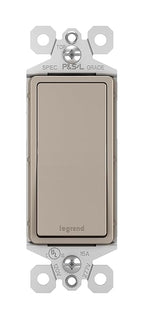 Legrand radiant TM870NICC10 15 Amp Rocker Wall Switch, Single Pole Decorator Light Switches, Nickel (1 Count)