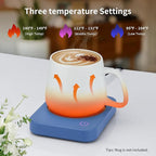 VOBAGA Coffee Mug Warmer, 4 Hours Auto Shut Off Cup Warmer for Office Home Desk with 3 Temperature Settings, Electric Beverage Warmer for Cocoa,Tea, Milk, Soup, for Coffee Gifts, Sky Blue (No Cup)