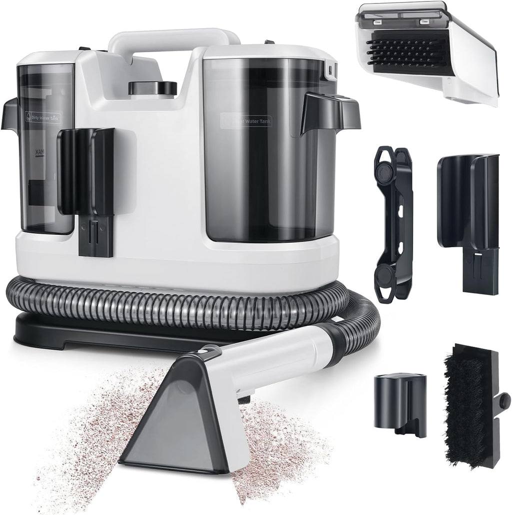 Cutewolf Portable Carpet & Upholstery Cleaner Machine, Handheld Spot Remover, 14Kpa Strong Suction Multi-purpose Deep Cleaner for Couch, Car, Stairs, Rugs, Pet Stains