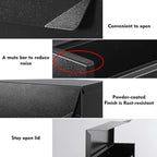 KYODOLED Wall-Mount Mailbox, Large Capacity Mail Box, Mailboxes for Outside, Galvanized Steel Rust-Proof Metal Post Box, 14.56" x7" x4.13" Black