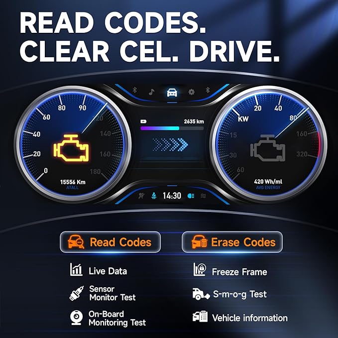 (Upgraded of NT301)FOXWELL NT301 Plus 2-in-1 OBD2 Scanner Battery Tester, Professional Check Engine Code Reader Car Diagnostic Tool, 12V 100-1100CCA Cranking Charging Analyzer for 1996+ Newer Vehicle