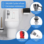 8 Pieces Adjustable Toilet Fill Valve Replacement Kit with Gloves, Quiet Toilet Flush Valve for Tank and Bowl, Universal Toilet Valve Replacement Set (8–13 in, G15/16")