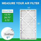 LotFancy 14x25x1 Air Filter MERV 8 Dust Defense (6-Pack) Pleated HVAC Furnace Air Filters, Replacement for Home AC & Heating Systems, Actual Size: 13.75" x 24.75" x 0.75"