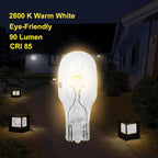 12-Pack 12 Volt 7 Watt Low Voltage T5 Landscape Light Bulbs for Malibu Lights Landscape, Appliance, RV, Outdoor,Lamp -2800K Warm White,CRI 85 (Clear)