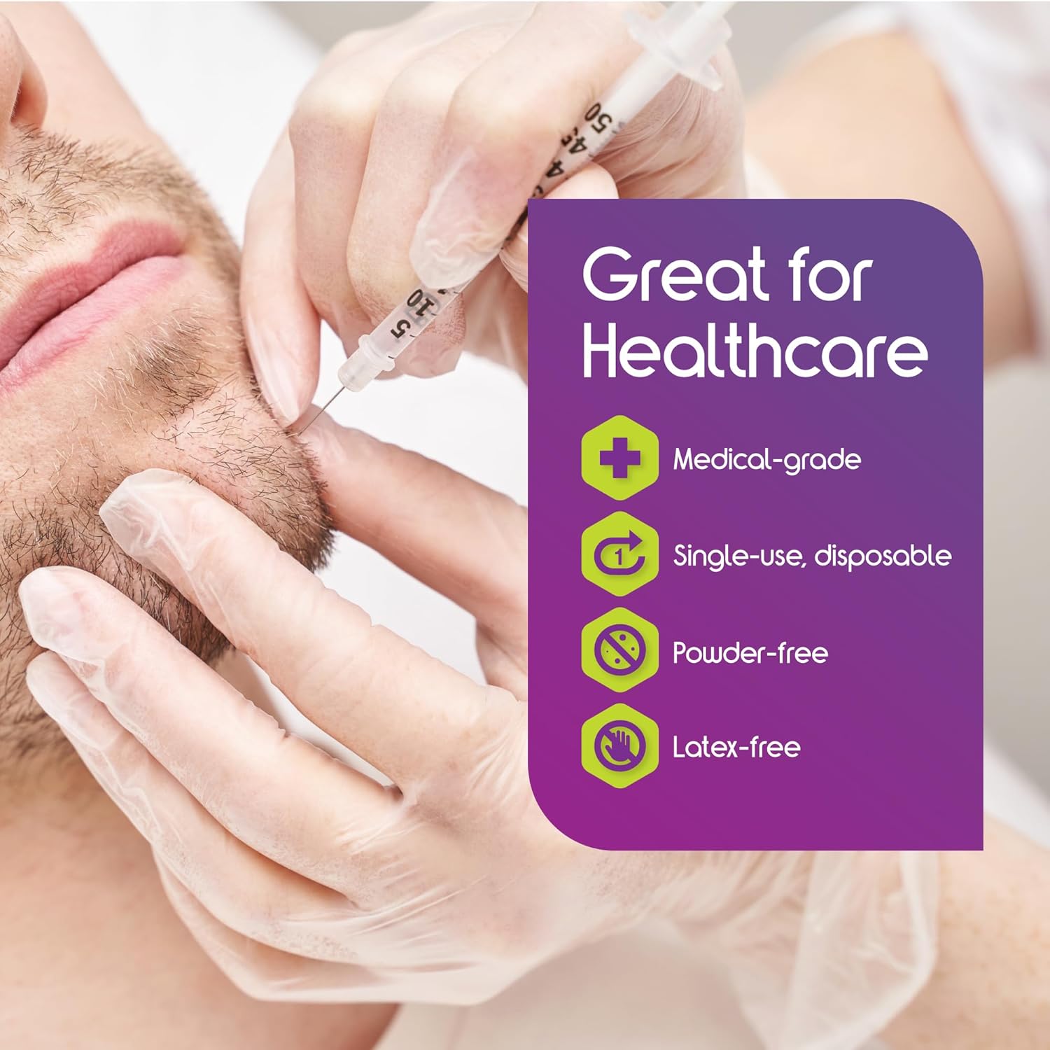 Inspire Exam Medical Clear Vinyl Disposable Gloves - Latex Free for Cleaning, Food Prep