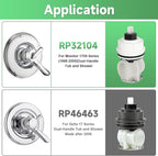 Delta Monitor RP32104 Shower Cartridge Replacement, Compatible with 1700 Series 1998-2005, with Installation Parts