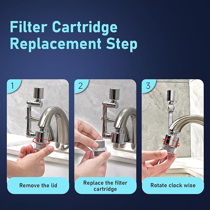 8 Pcs Filter Elements Replacement for ATQ Sink Faucet Extender Swivel Aerator (Aer ator1080) carbon fiber filter cartridges Removes Chlorine Fluoride Heavy Metal(1080° Aerator-8 Carbon Fiber Filter)