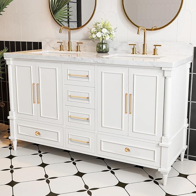 10 Pack 7.5 Inch(192mm) Hole Center Modern Brushed Champagne Bronze Cabinet Pull Handle Timeless Vanity Drawer Pull Handle Classic Cabinet Hardware for Kitchen Bathroom, Champagne(7.5x10)