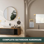 Gisafai 20 Pcs Bathroom Hardware Accessories Set 23.6 Inch Bath Towel Bar Kit Stainless Steel Bathroom Hardware Set Towel Racks Ring Hooks Paper Holder for Wall Mounted (Brushed Gold)