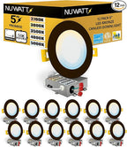 NUWATT 12 Pack 6 Inch Ultra-Thin Bronze LED Recessed Lighting, 5CCT 2700K/3000K/3500K/4000K/5000K Selectable, High Brightness 1050 Lumens, Dimmable Canless Slim Wafer Light, IC Rated, Metal J-Box, ETL