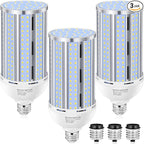 3 Pack 120W Corn LED Light Bulb Fanless,5000K Daylight(1200 Watt Equivalent) E26/E39 Large Mogul Base LED Cob Lamp 15,800LM for Outdoor Indoor Garage Warehouse Factory Workshop Street Backyard