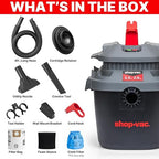 Shop-Vac 2.5 Gallon 2.0 Peak HP Wet Dry Vacuum with Blower, Wall-Mounted Portable Shopvac with 10 Feet Cord, 1.25 Inch x 4 Feet Hose, Small Vacuum Cleaner Ideal for Garage, Workshop & Home, 5430095