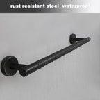 Cilee 10 Piece Matte Black Bathroom Accessories Set, 24inch Black Towel Bar Ring+Toilet Paper Holder+ Robe Towel Hook SUS304 Stainless Steel Bathroon Hardware Set