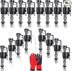 16 Pieces Adjustable Toilet Fill Valve Replacement Kit with Gloves, Quiet Toilet Flush Valve for Tank and Bowl, Universal Toilet Valve Replacement Set (8–13 in, G15/16")