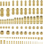178 Pcs DOT Quick Push to Connect Fittings Straight Union & Brass Compression Tube Fittings 1/8" 5/32"1/4"5/16"3/8" 1/2" Air Line Fittings Push Lock Air Hose Fittings with Compression Union