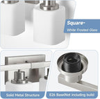 6-Light Bathroom Vanity Light,Brushed Nickel Vanity Lights with Square Frosted Glass,Modern Bathroom Wall Lights Fixtures Over Mirror,Wall Sconces Lighting for Bedroom Living Room,E26